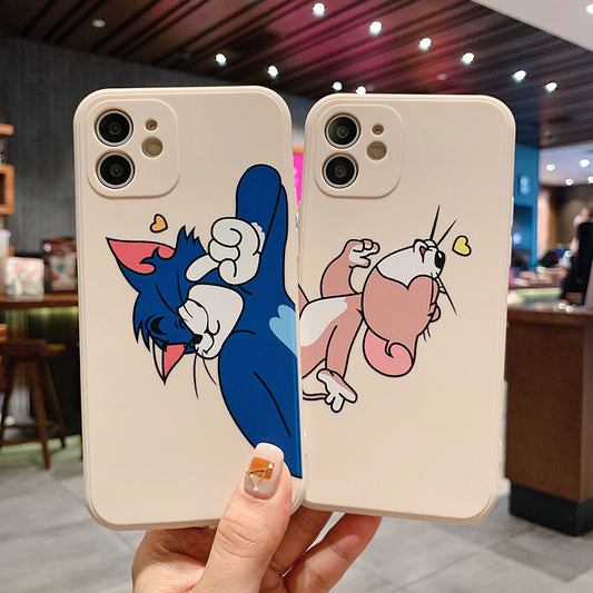Cute Cartoon Animal Cat And Mouse iPhone Case Samsung OnePlus Google Case