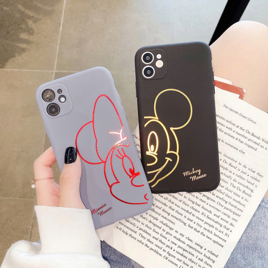 Bronzing Cute Cartoon Mouse Soft TPU iPhone Case Samsung OnePlus Google Case