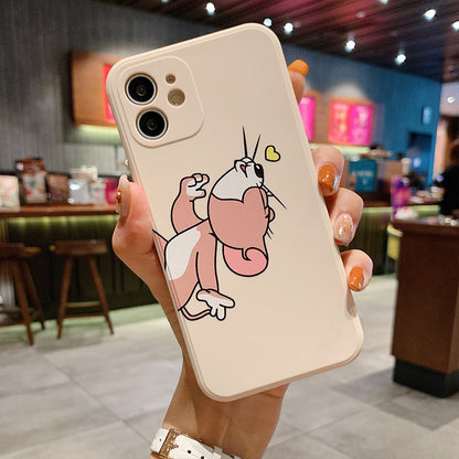 Cute Cartoon Animal Cat And Mouse iPhone Case Samsung OnePlus Google Case