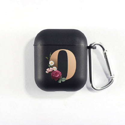 Flower Gold Initial alphabet Letter AirPods, AirPods Pro Case Letter A~Z