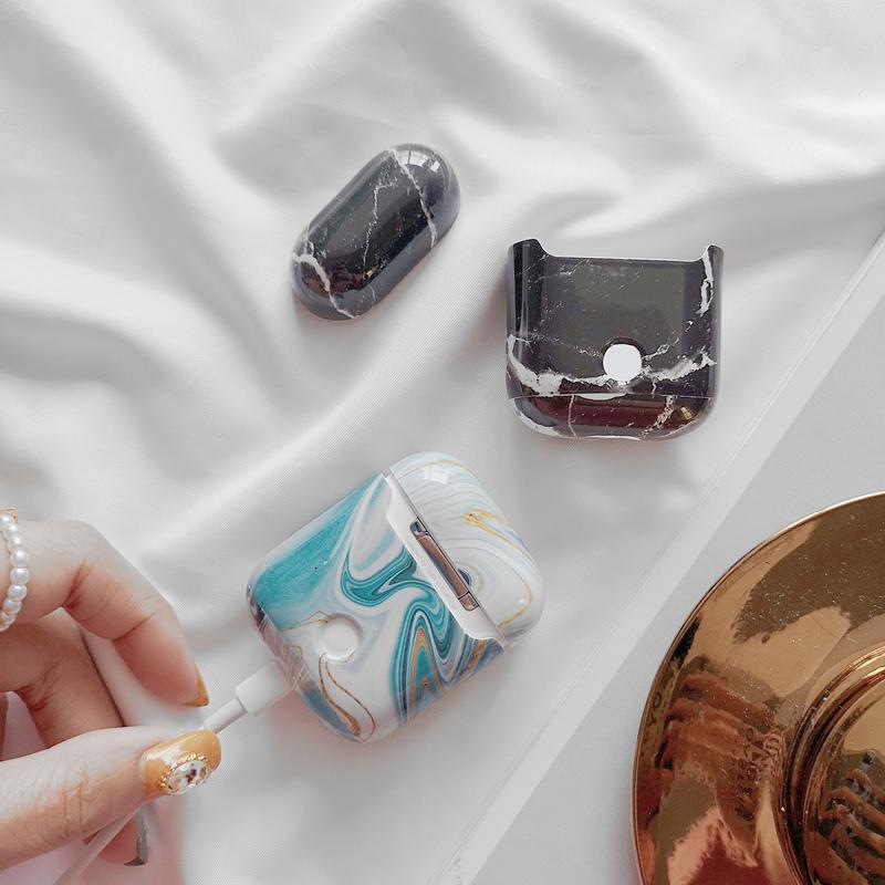 Estuche simple de mármol para AirPods