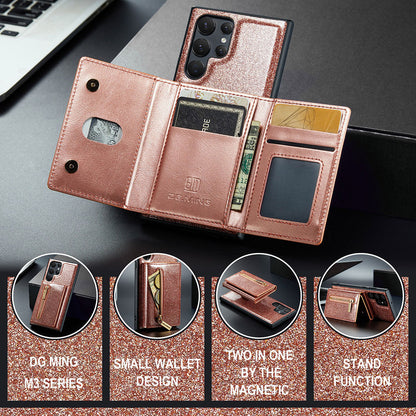 Newest Magnetic Bling Leather Detachable Wallet Samsung Case