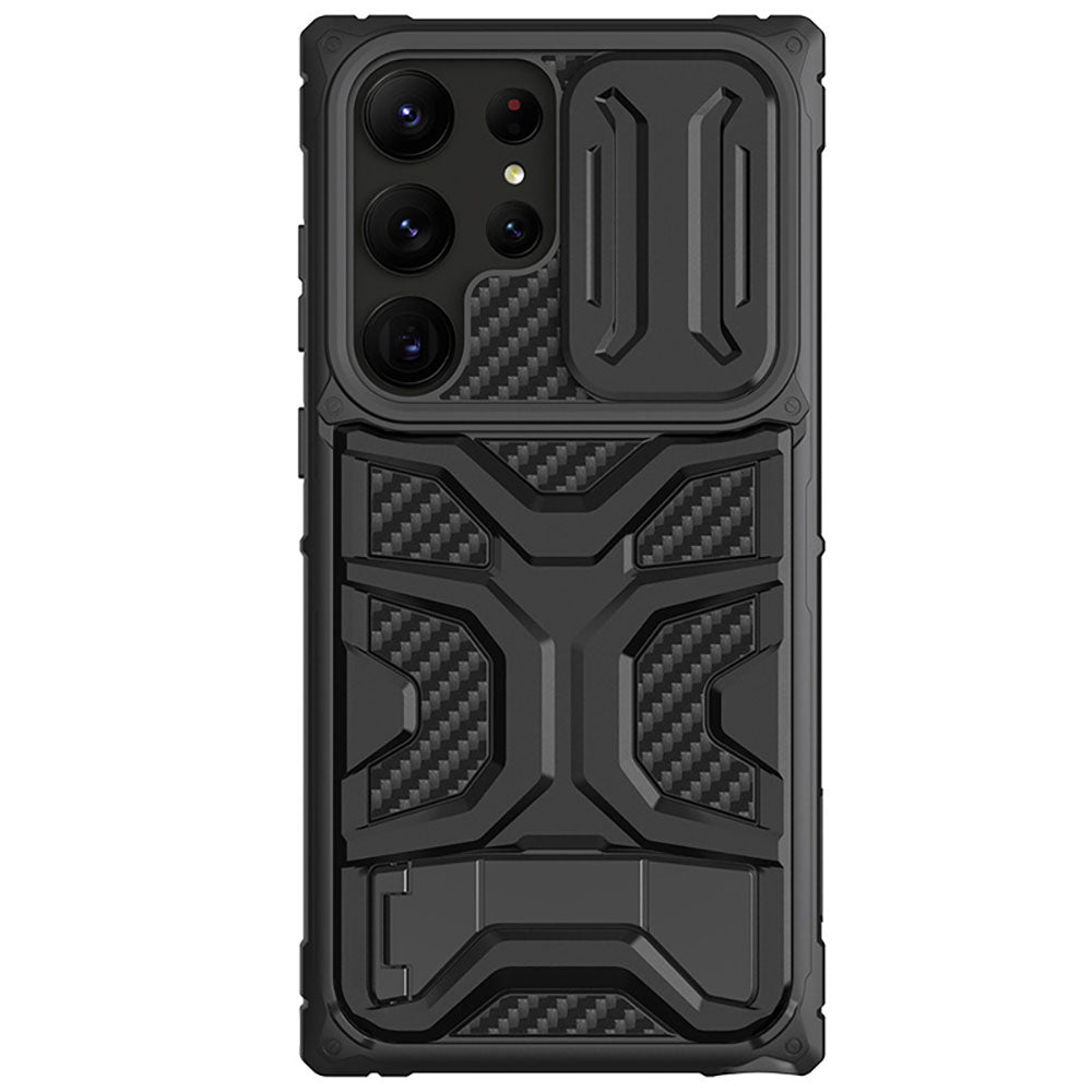 Mecha Shockproof Anti-Drop Slide Lens Phone Case For Samsung Galaxy S23Ultra