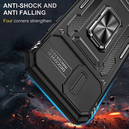 Armored Rotating Ring Push Window Lens Protection Drop-proof Phone Case For iPhone