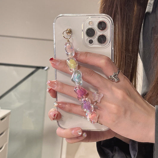 Coque et skin adhésive iPhone transparente de bracelet de coeur d'amour coloré