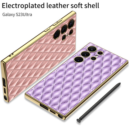 Newest Electorplated Leather Soft Shell For Samsung Galaxy S23 Series