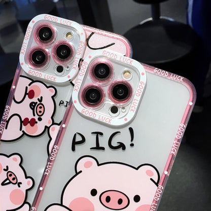 Cute Cartoon Pig Duck Lovely Animal Clear iPhone Case