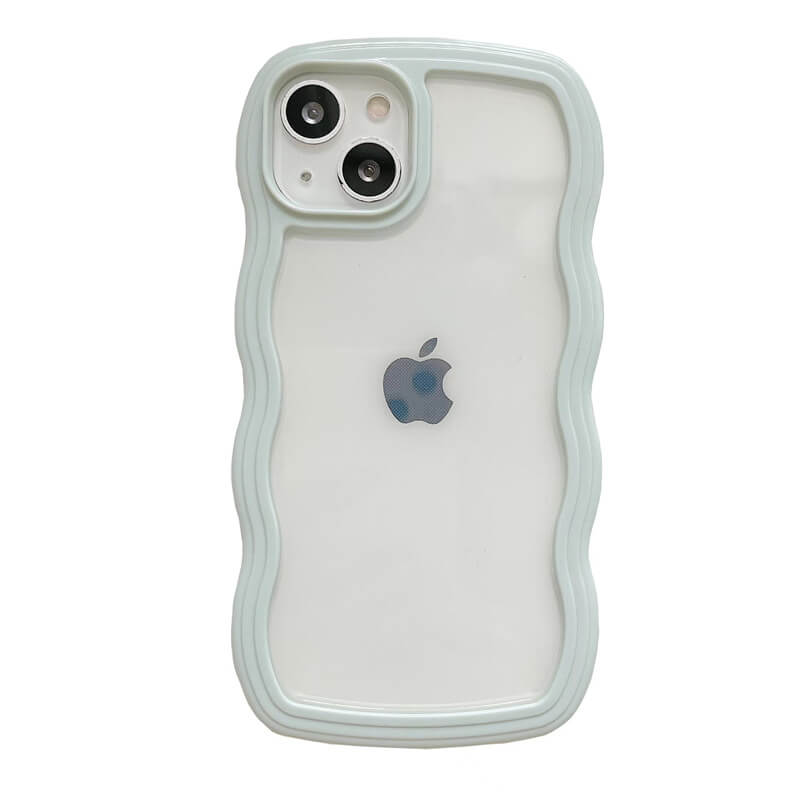 Vinilo o funda para iPhone Marco de onda rizada de color sólido transparente