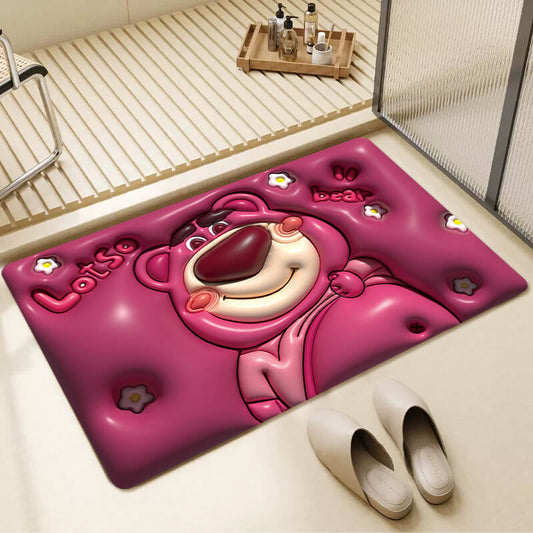 Floral Soft Diatom Mud Absorbent Bath Mat Floor Mats Bathroom Non-Slip Rug Toilet Carpet