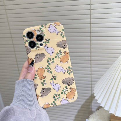 Cute Rabbit Floral Soft Silicone iPhone Case