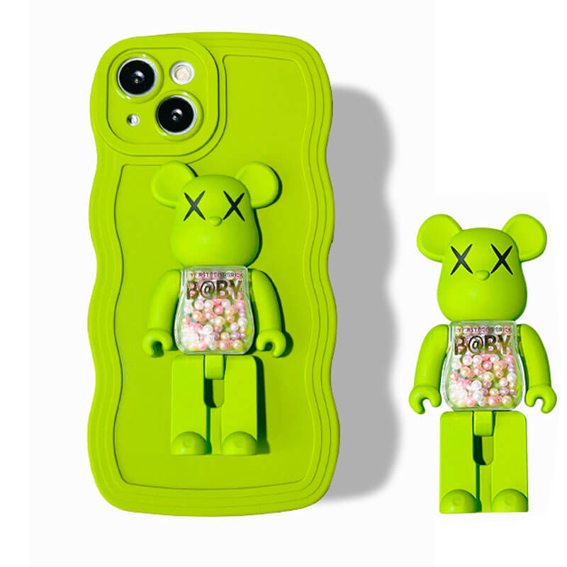 Cute Foldable Rotatable Bear Stand Holder iPhone Case