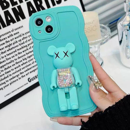 Cute Foldable Rotatable Bear Stand Holder iPhone Case