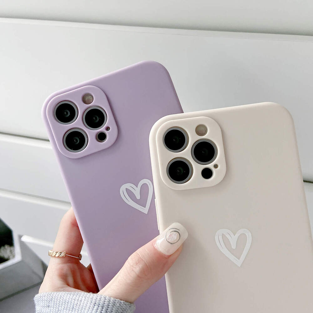 Candy Color Love Heart Soft iPhone Case