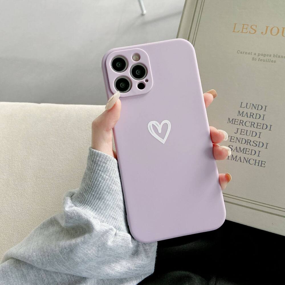 Candy Color Love Heart Soft iPhone Case