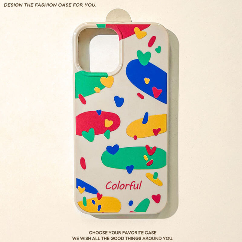 Painted Love Heart Lens Protector iPhone Case