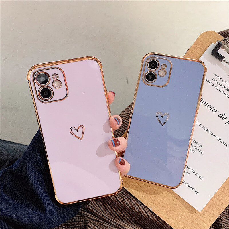 Luxury Electroplating Love Silicone Soft iPhone Case