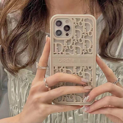 Luxuriou Alphabet Hollow Out Soft iPhone Case