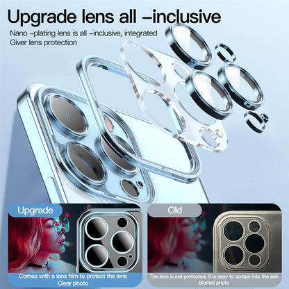 Luxury Magsafe Transparent iPhone Case Ultra Magnetic Circle Plating Lens Protector