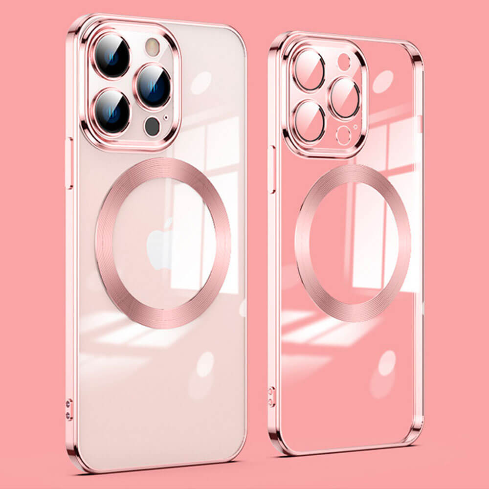 Protecteur d'objectif de placage de cercle ultra magnétique de luxe Magsafe Transparent pour iPhone