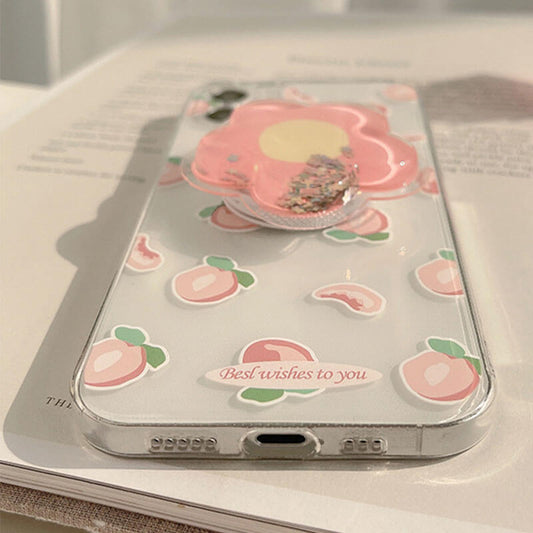 Cute Squishy Stand Holder Bracket Floral iPhone Case