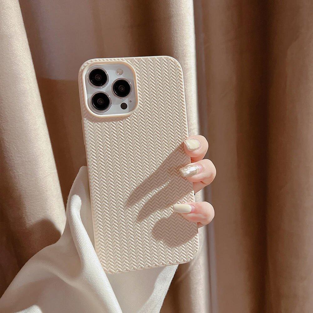 Weave Pattern Matte Compatible with iPhone Case
