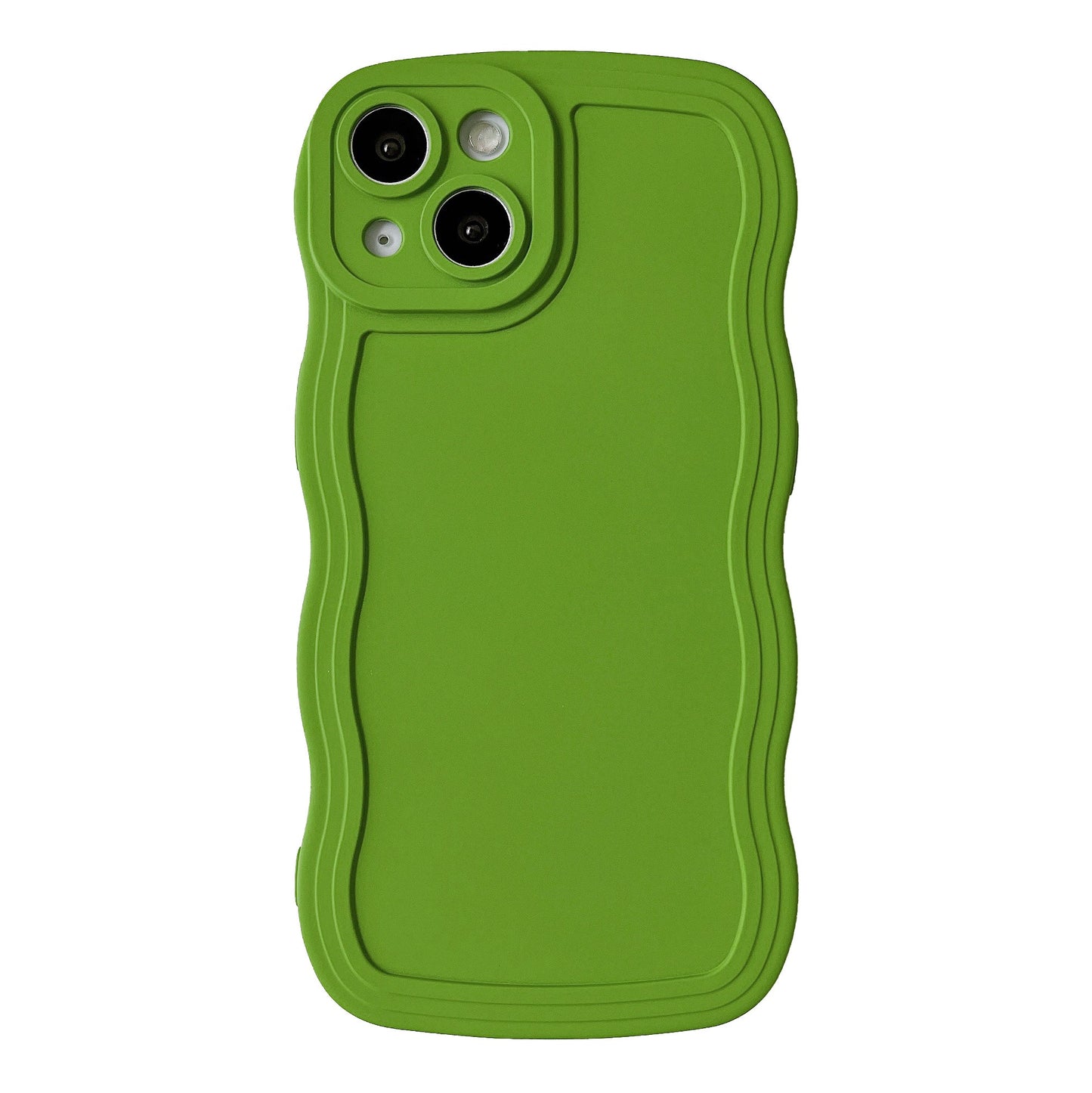 Solid Color Curly Wave Frame Soft Compatible with iPhone Case