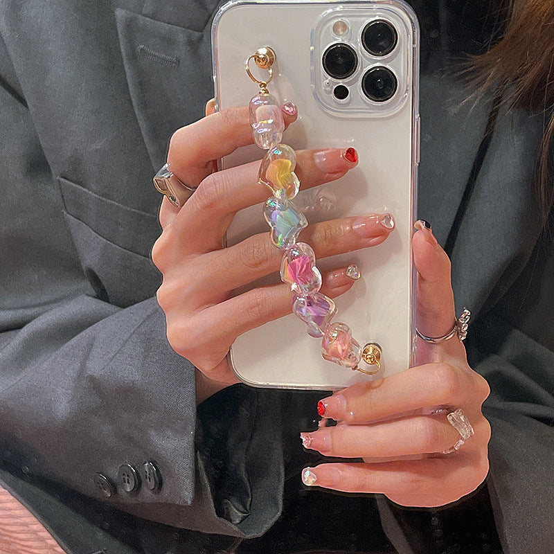 Colorful Love Heart Brancelet Clear iPhone Case