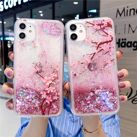 Pink Fllower Quicksand iPhone Case