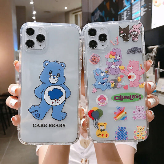 Cute Cartoon Bear Quicksand Clear Coque et skin adhésive iPhone
