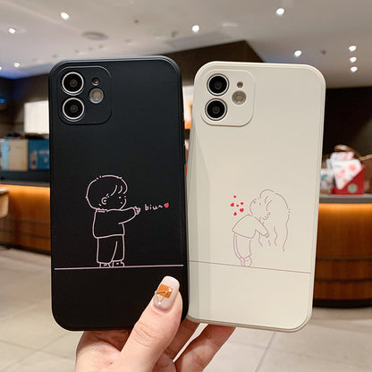 Cute Boy And Girl Send Love Heart iPhone Case