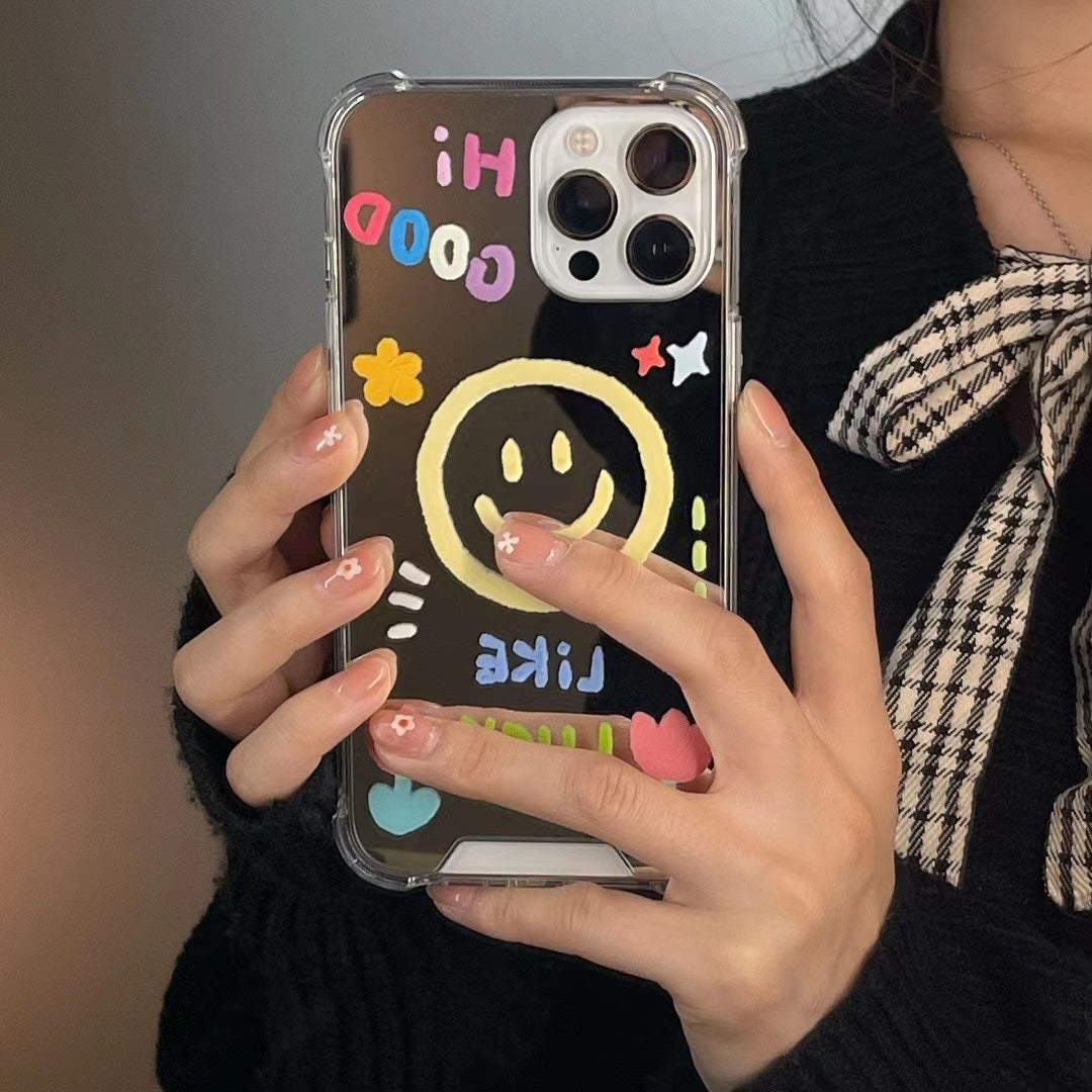 Mirror Smile Face Painted iPhone Case
