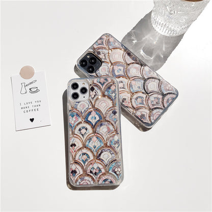 Advanced Fish Scales Quicksand Soft iPhone Case