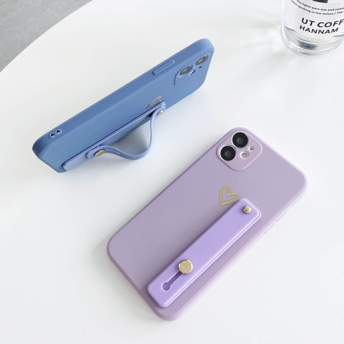 Solid Color Couple Brozing Love Heart Wrisband iPhone Case