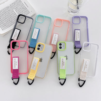 Solid Color Wristband Hang Buckle iPhone Case Purple White Green Black