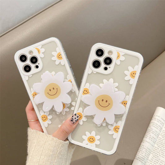 Support de fleur de soleil Smiley mignon clair Coque et skin adhésive iPhone