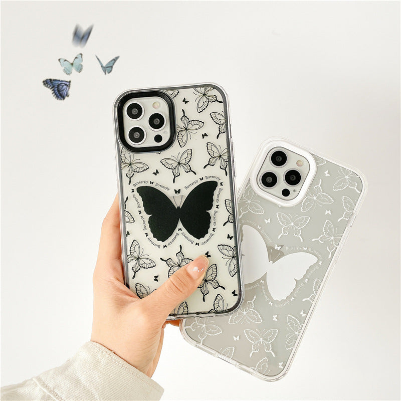 Vinilo o funda para iPhone Pintura Mariposa Treple Pareja Claro