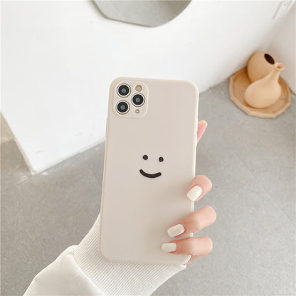 Visage de sourire de simplicité de couleur unie Coque et skin adhésive iPhone