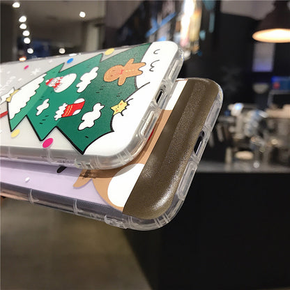 Sapin de Noël mignon dessin animé wapiti clair Coque et skin adhésive iPhone