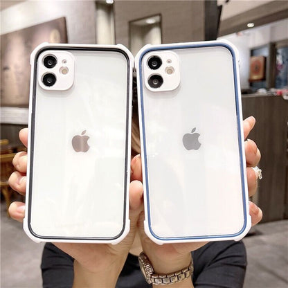 Simplicity Two-color Anti-fall Clear iPhone Case