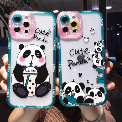 Cute Cartoon Panda Clear iPhone Case Angle Eyes Lens Design Case pour iPhone 14 13 12 11 Pro Max