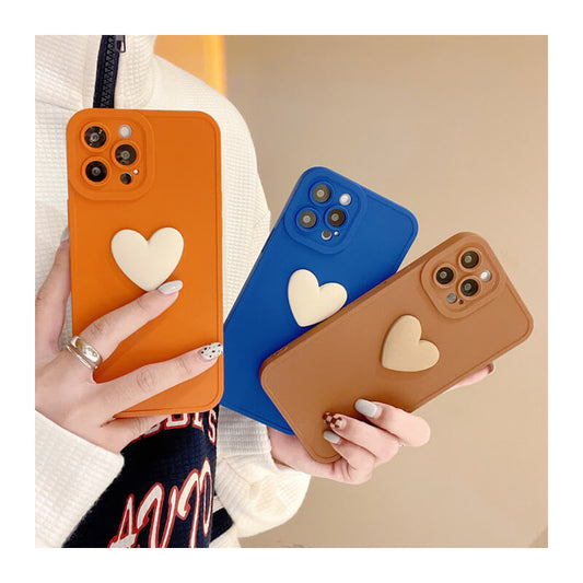 Klein Blue Couple 3D Love Heart iPhone Case
