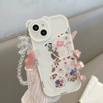 Cute Cartoon 3D Bear Bracelet Compatible with iPhone Case