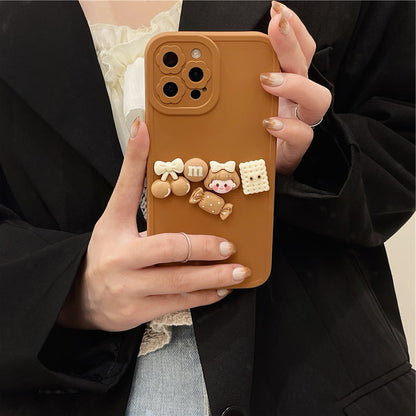 Cute Cartoon 3D Candy Bear Girl iPhone Case