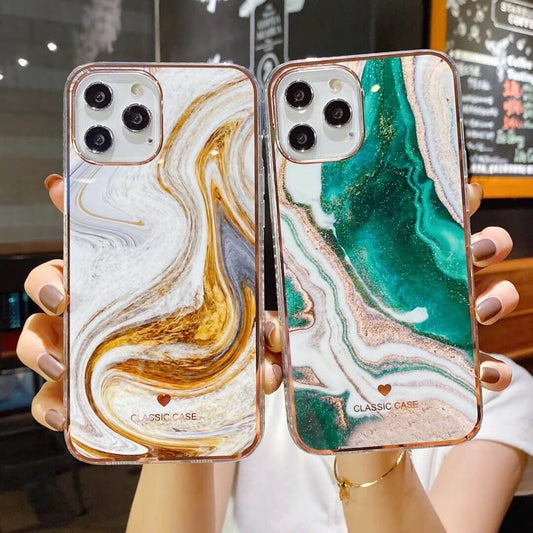 Glitter Gradient Marble Texture Phone Case Shockproof Bumper