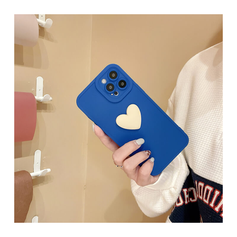 Klein Blue Couple 3D Love Heart Coque et skin adhésive iPhone