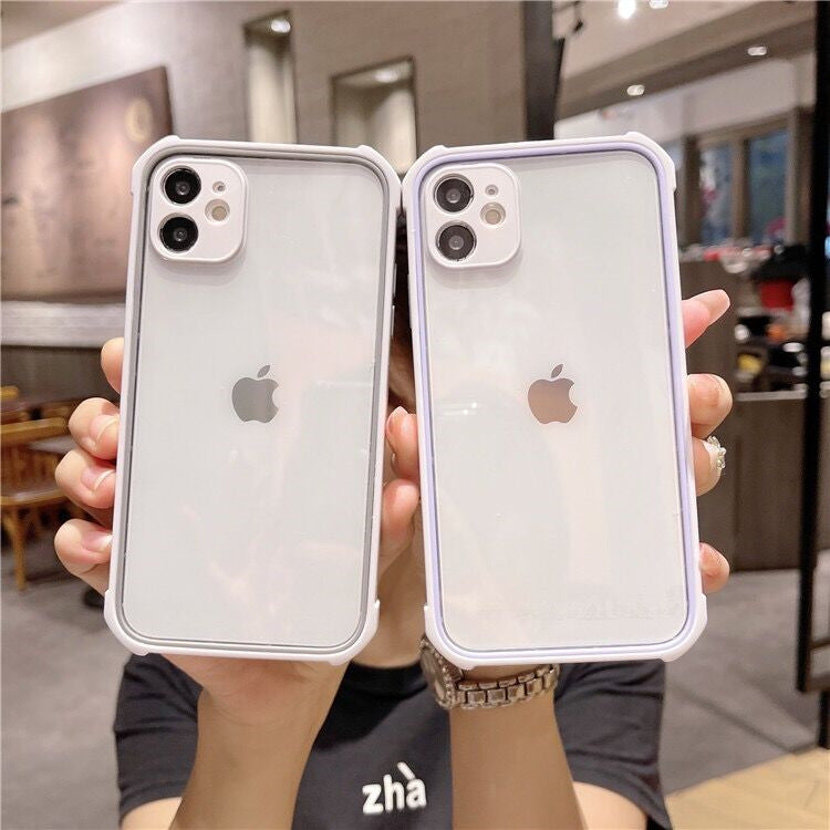 Simplicity Two-color Anti-fall Clear iPhone Case