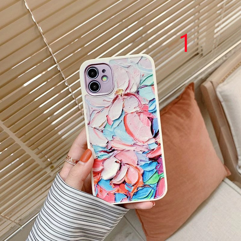 Oil Painted Plating Camera Lens iPhone Case Cover for iPhone