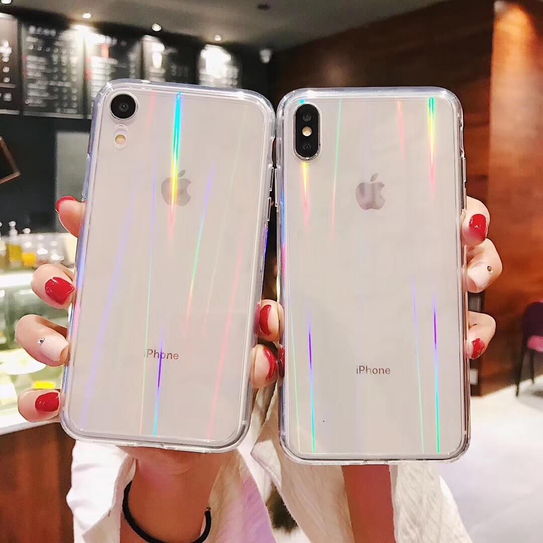 Gradient Laser Transparent iPhone Case