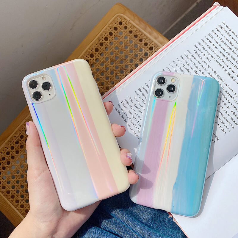 Colorful Laser Rainbow Soft iPhone Case
