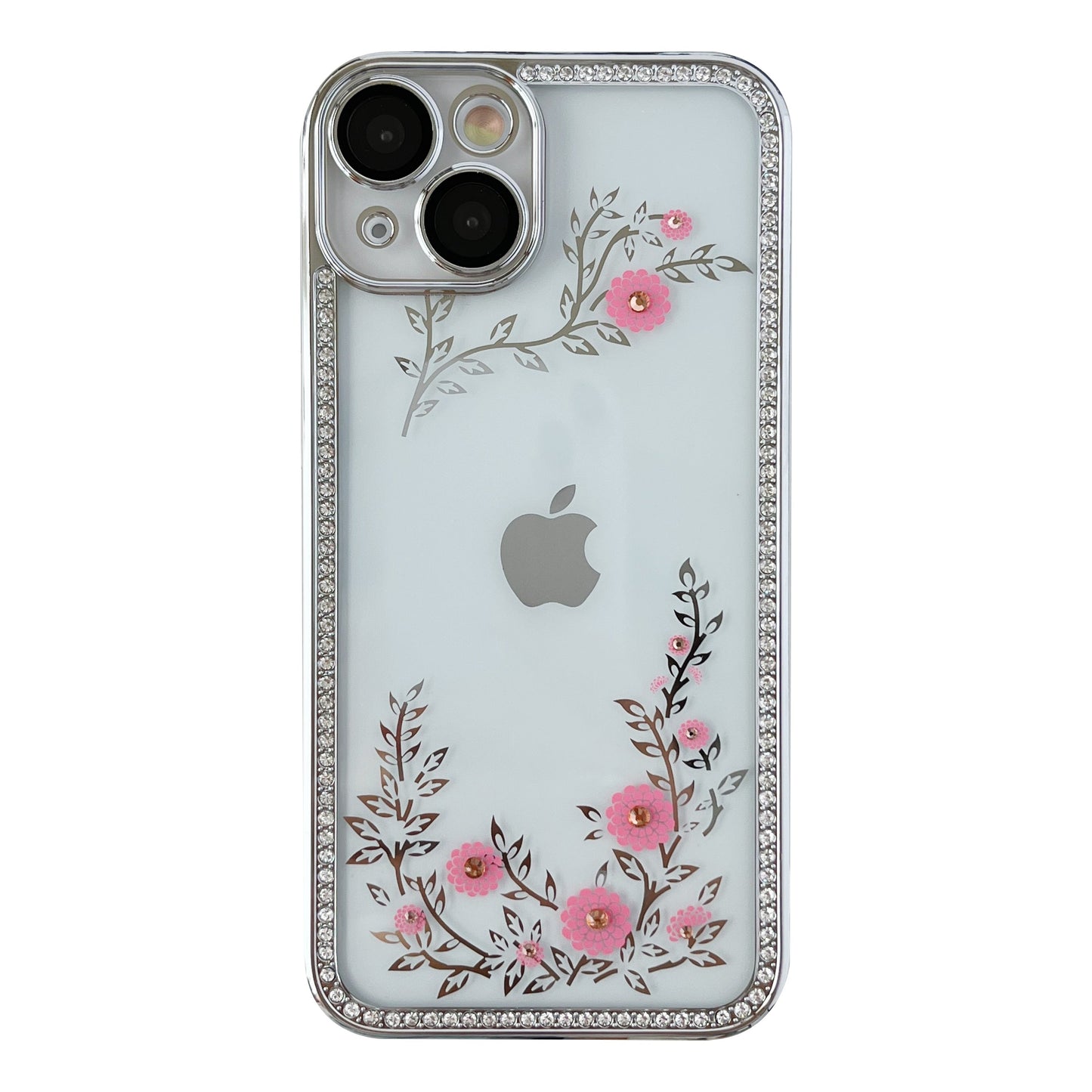 Glitter Bling Sparkling Diamond Flower Floral Compatible con iPhone Case